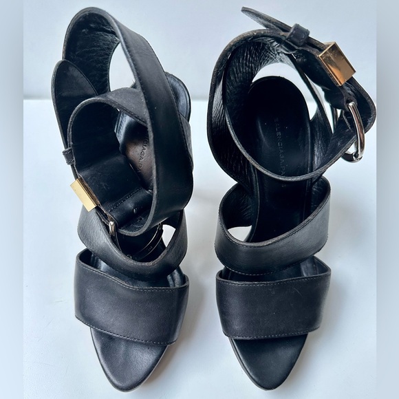 Balenciaga Strap Sandals Heels, Black, size 36.5, US 6.5 - Picture 4 of 8